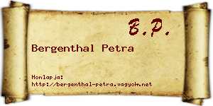 Bergenthal Petra névjegykártya